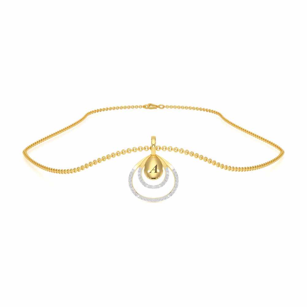 Reverb Shine Silver Pendant - Yellow Gold - Image 3