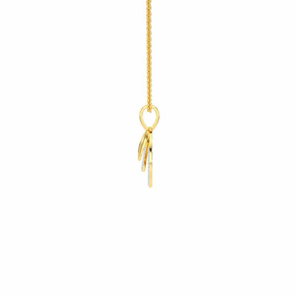Reverb Shine Silver Pendant - Yellow Gold - Image 4