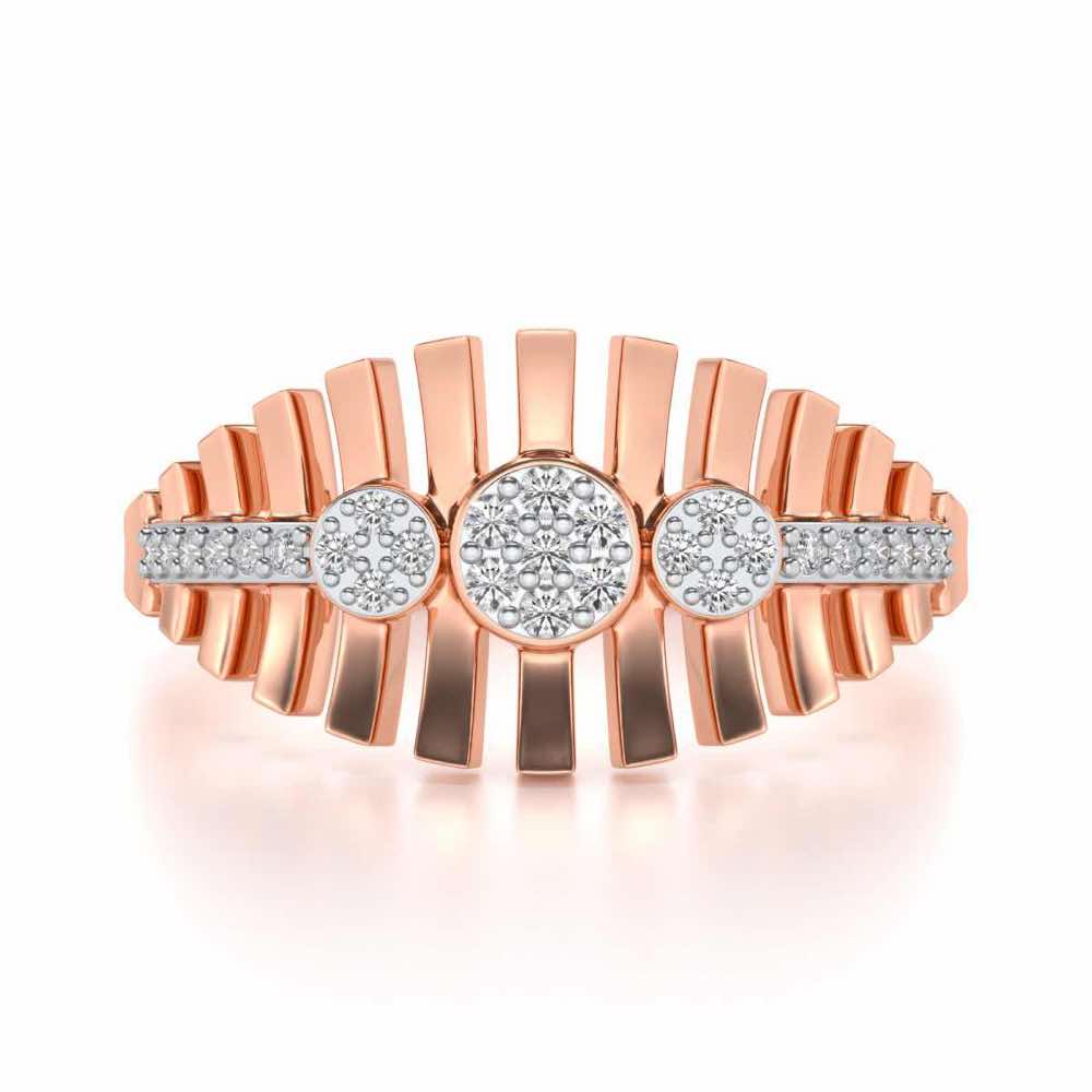 Reverberation Silver Ring - Rose Gold - Image 4