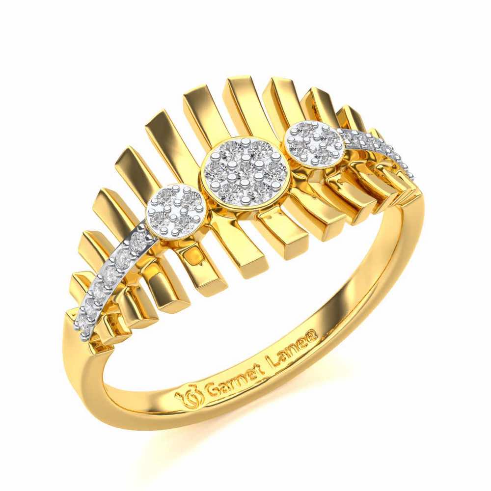 Reverberation Silver Ring - Yellow Gold - Image 1