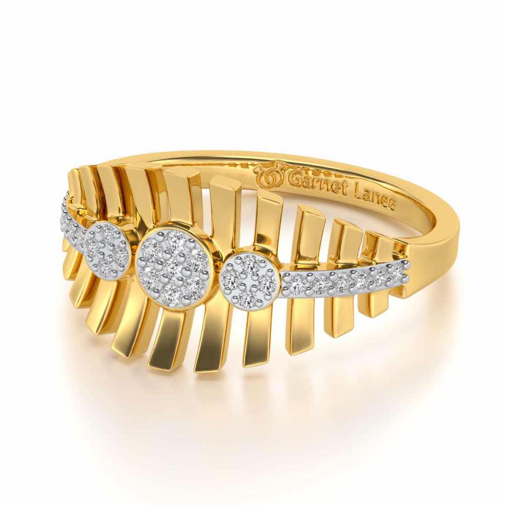 Reverberation Silver Ring - Yellow Gold - Image 2