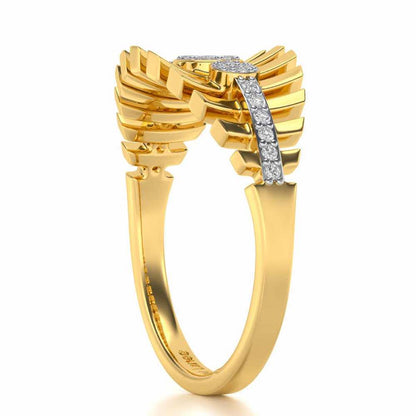 Reverberation Silver Ring - Yellow Gold - Image 3