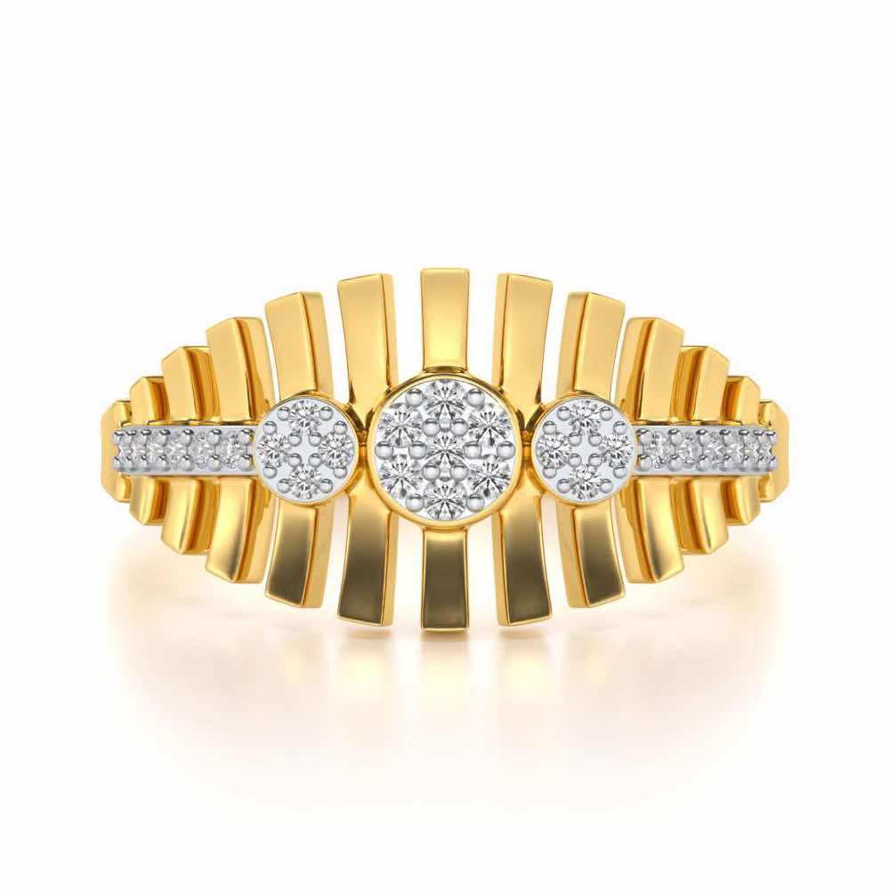 Reverberation Silver Ring - Yellow Gold - Image 4