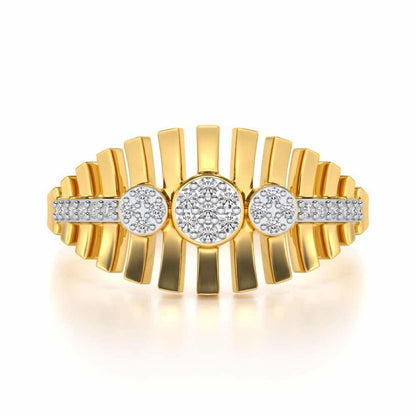 Reverberation Silver Ring - Yellow Gold - Image 4
