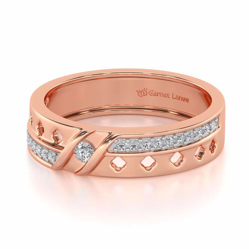 Revered Silver Band Ring - Rose Gold - Image 2