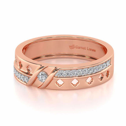 Revered Silver Band Ring - Rose Gold - Image 2