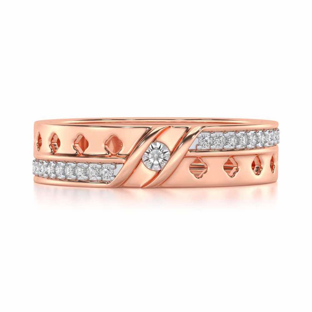 Revered Silver Band Ring - Rose Gold - Image 4