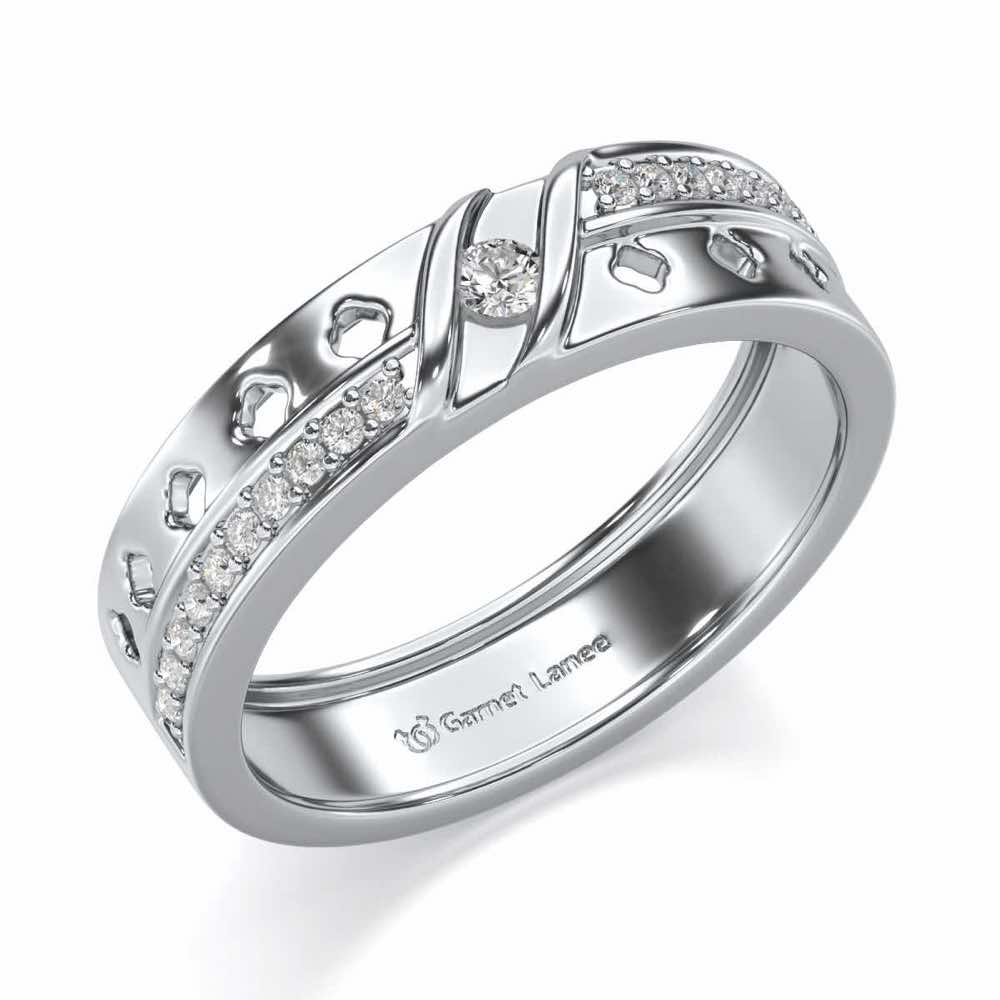 Revered Silver Band Ring - White Gold - Image 1