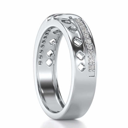 Revered Silver Band Ring - White Gold - Image 3