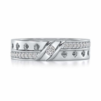 Revered Silver Band Ring - White Gold - Image 4