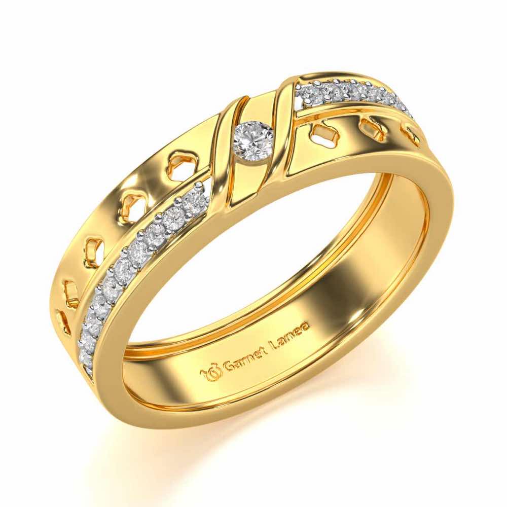 Revered Silver Band Ring - Yellow Gold - Image 1
