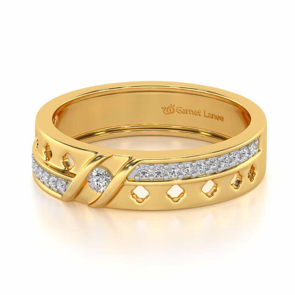 Revered Silver Band Ring - Yellow Gold - Image 2