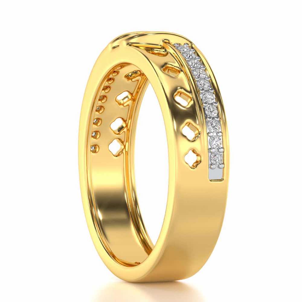 Revered Silver Band Ring - Yellow Gold - Image 3