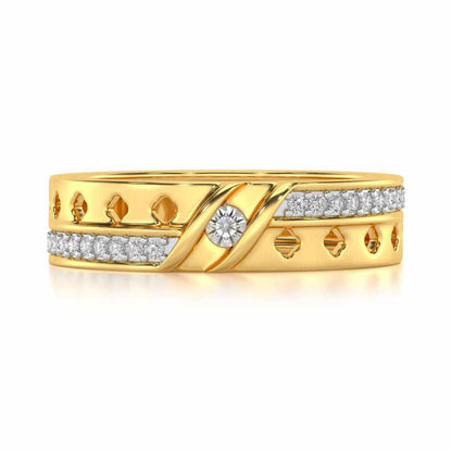 Revered Silver Band Ring - Yellow Gold - Image 4
