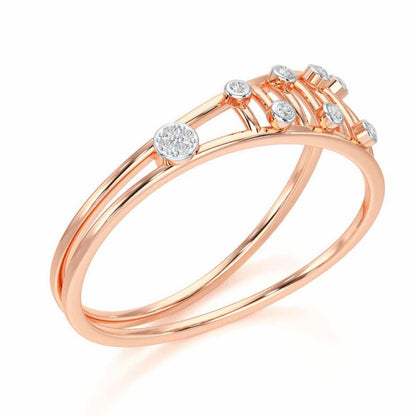Rhyming Beauty Silver Ring - Rose Gold - Image 1
