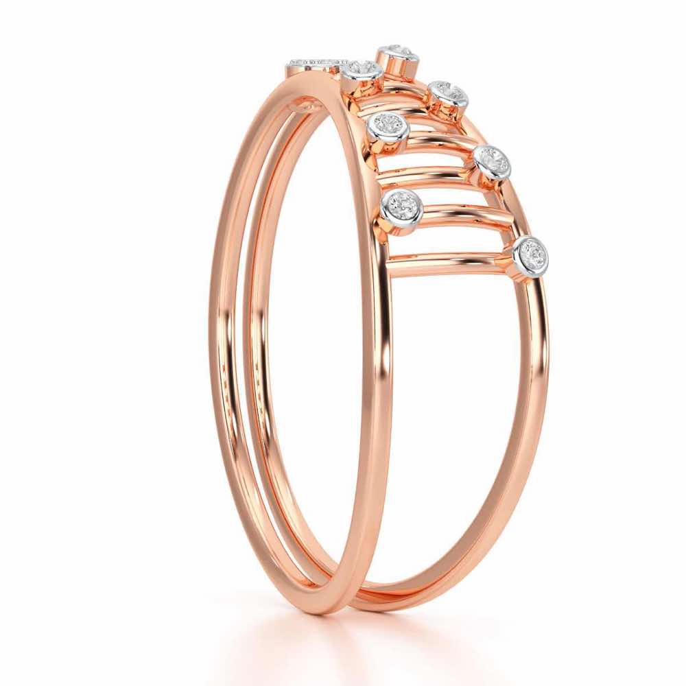 Rhyming Beauty Silver Ring - Rose Gold - Image 3