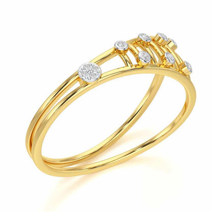 Rhyming Beauty Silver Ring - Yellow Gold - Image 1