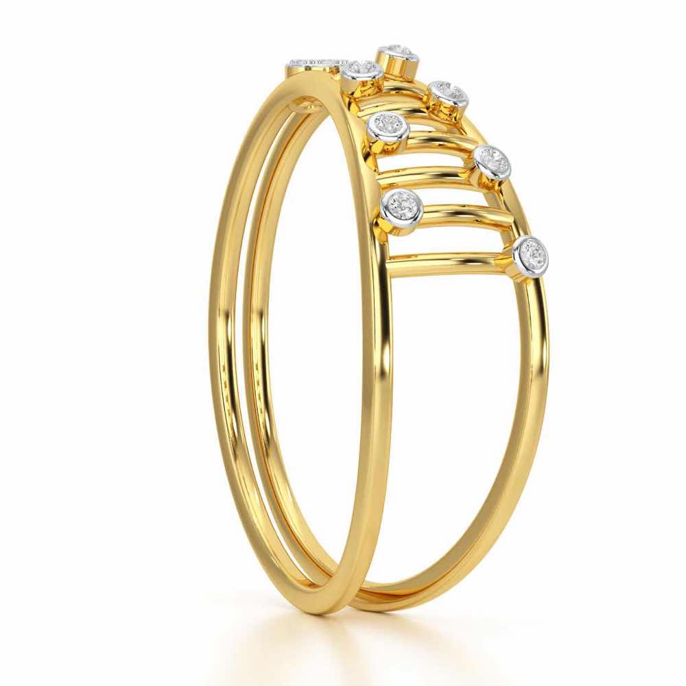 Rhyming Beauty Silver Ring - Yellow Gold - Image 3