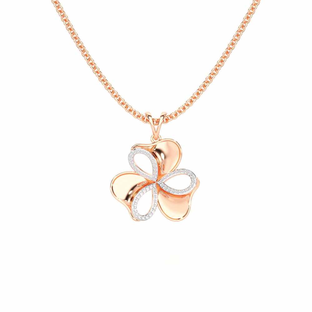 Ribbon Entwined Silver Pendant - Rose Gold - Image 1