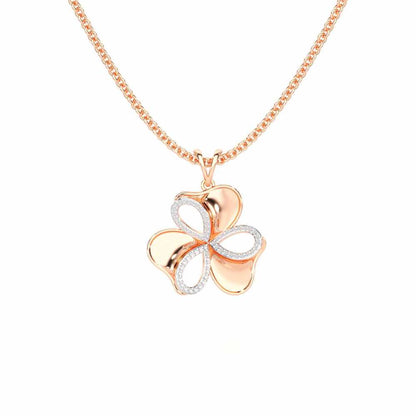 Ribbon Entwined Silver Pendant - Rose Gold - Image 1