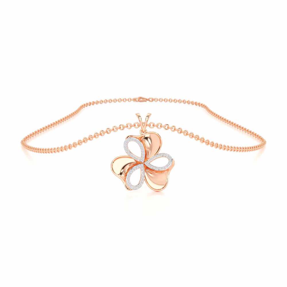 Ribbon Entwined Silver Pendant - Rose Gold - Image 3