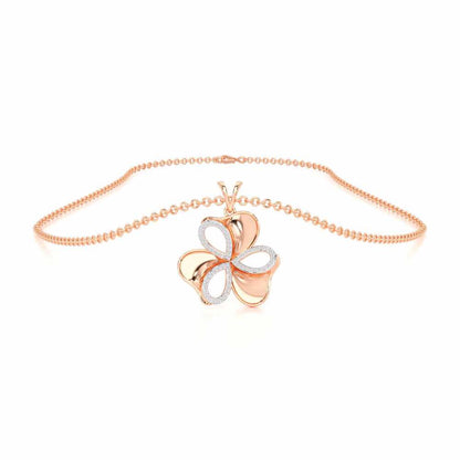 Ribbon Entwined Silver Pendant - Rose Gold - Image 3