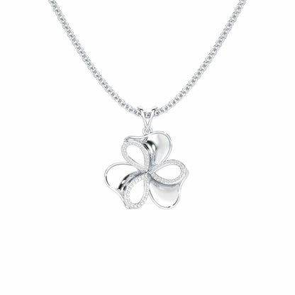 Ribbon Entwined Silver Pendant - White Gold - Image 1