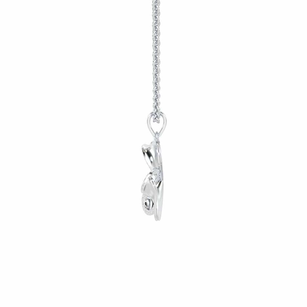 Ribbon Entwined Silver Pendant - White Gold - Image 4