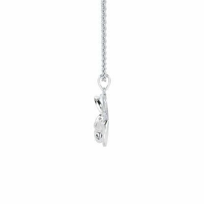 Ribbon Entwined Silver Pendant - White Gold - Image 4