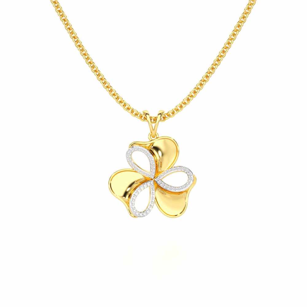 Ribbon Entwined Silver Pendant - Yellow Gold - Image 1