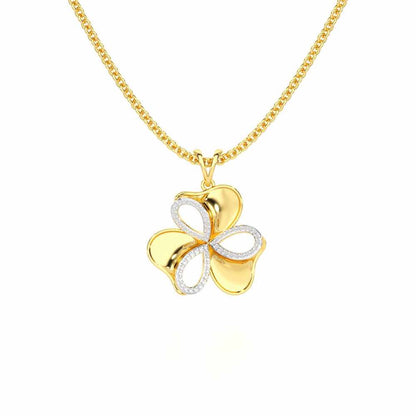 Ribbon Entwined Silver Pendant - Yellow Gold - Image 1