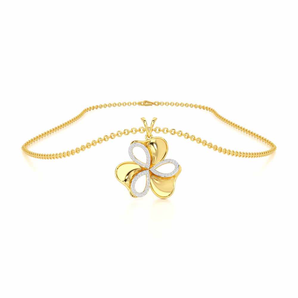 Ribbon Entwined Silver Pendant - Yellow Gold - Image 3