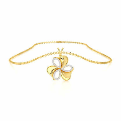 Ribbon Entwined Silver Pendant - Yellow Gold - Image 3