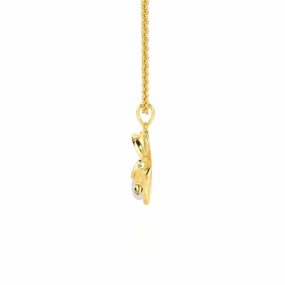 Ribbon Entwined Silver Pendant - Yellow Gold - Image 4