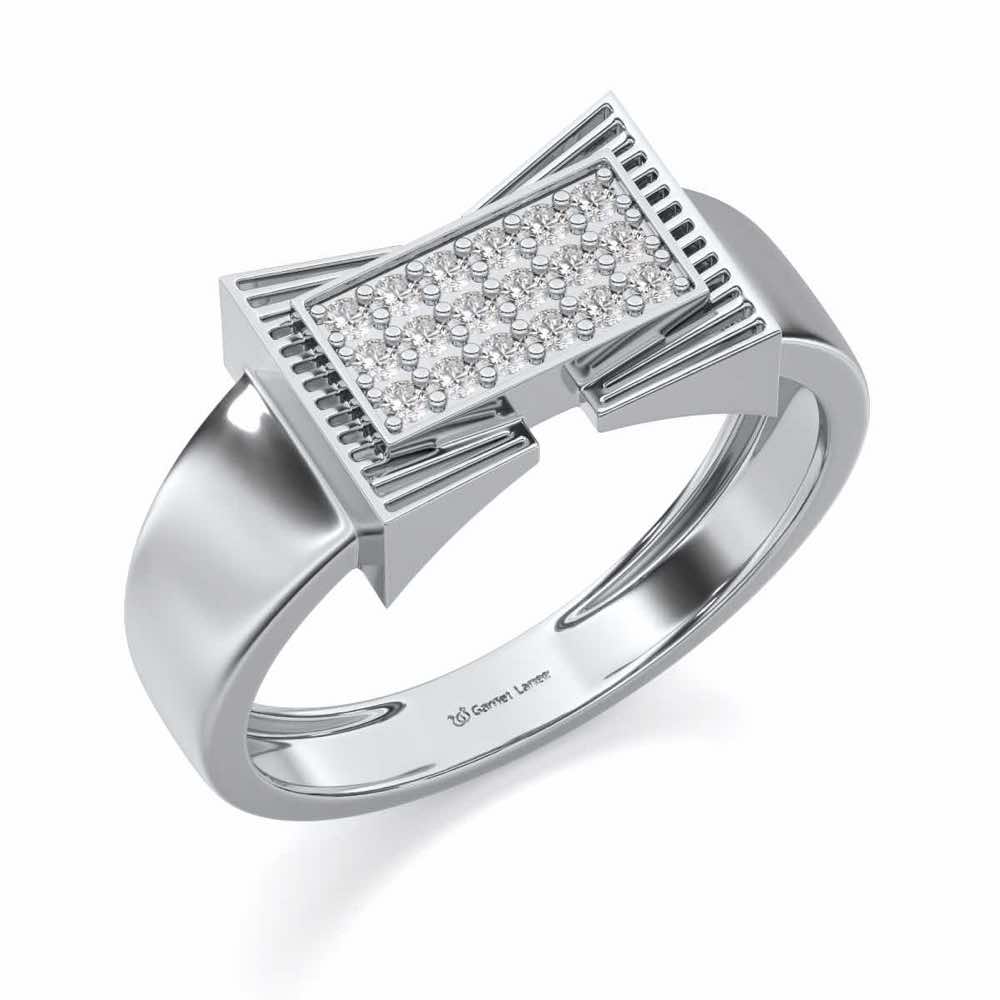 Richmond Silver Ring For Men - White Gold - Image 1