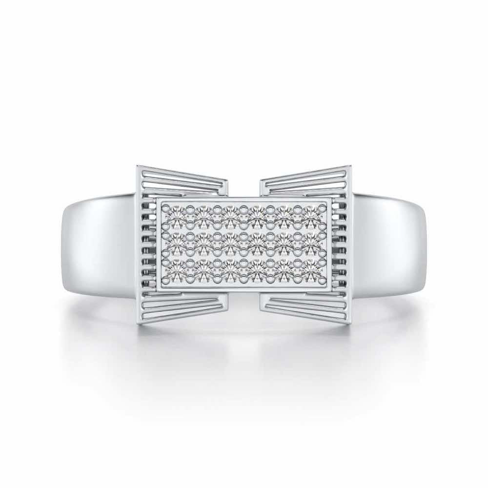 Richmond Silver Ring For Men - White Gold - Image 4