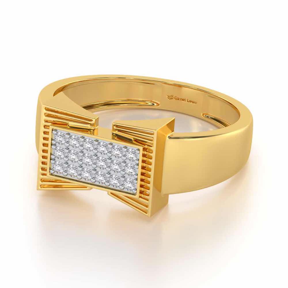 Richmond Silver Ring For Men - Yellow Gold - Image 2