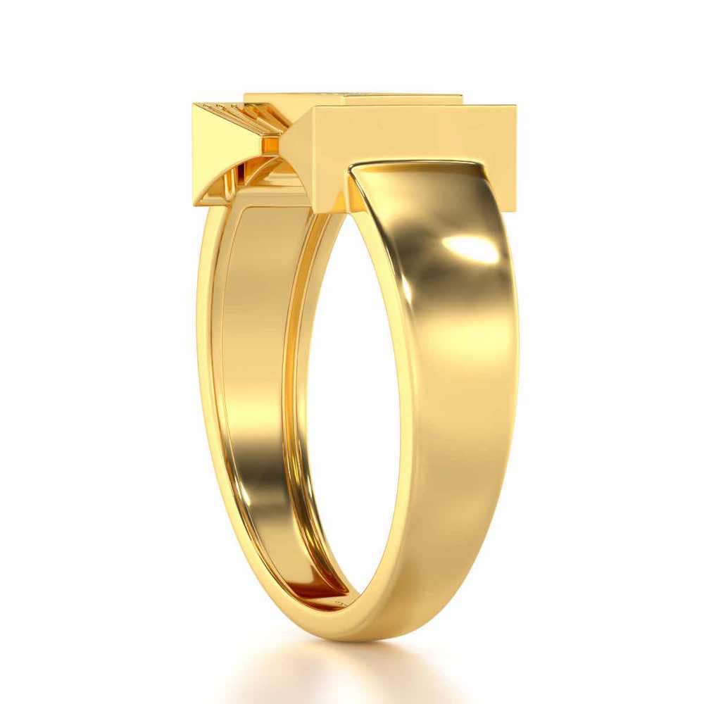 Richmond Silver Ring For Men - Yellow Gold - Image 3