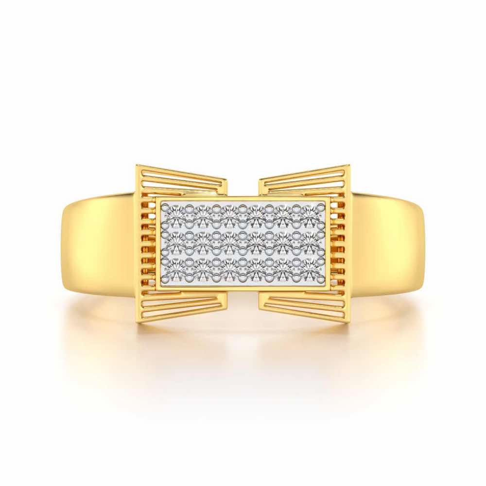 Richmond Silver Ring For Men - Yellow Gold - Image 4