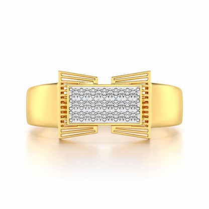 Richmond Silver Ring For Men - Yellow Gold - Image 4