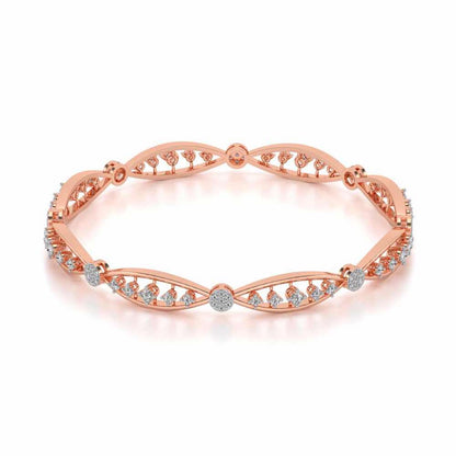 Ridge Silver Bangles - Rose Gold - Image 2