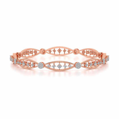 Ridge Silver Bangles - Rose Gold - Image 4