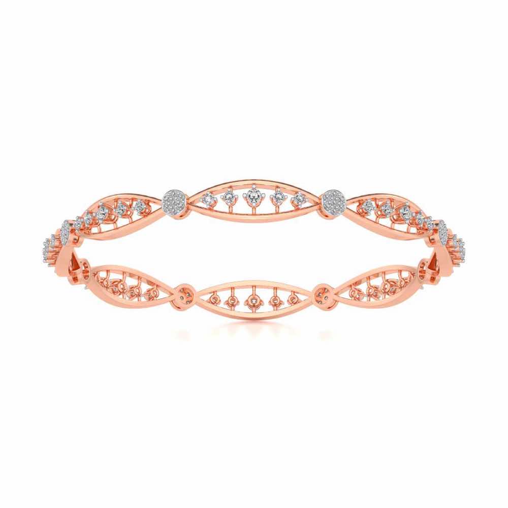 Ridge Silver Bangles - Rose Gold - Image 5