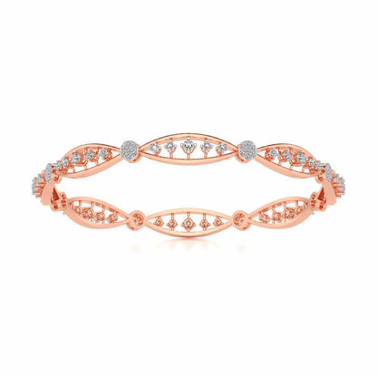 Ridge Silver Bangles - Rose Gold - Image 5