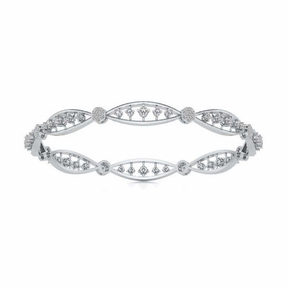 Ridge Silver Bangles - White Gold - Image 5