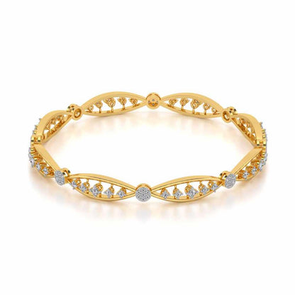 Ridge Silver Bangles - Yellow Gold - Image 2