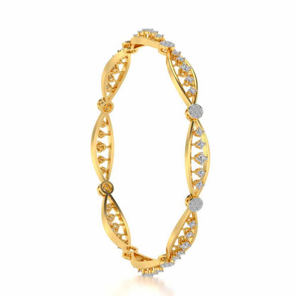 Ridge Silver Bangles - Yellow Gold - Image 3