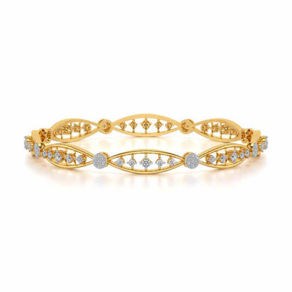 Ridge Silver Bangles - Yellow Gold - Image 4