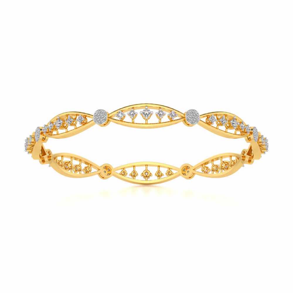 Ridge Silver Bangles - Yellow Gold - Image 5