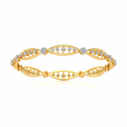 Ridge Silver Bangles - Yellow Gold - Image 5